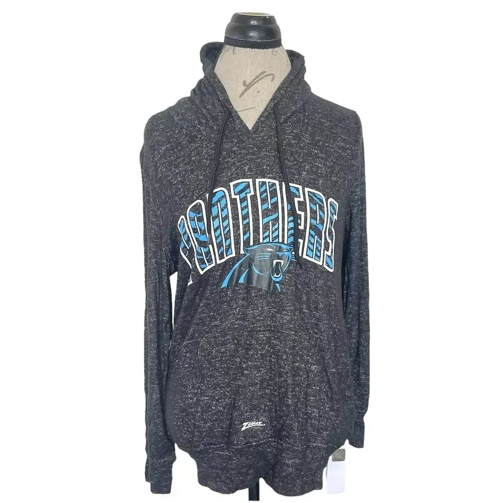 Carolina Panthers Sweatshirt Hoodie Women Sz Small NFL Gameday Charcoal Gray